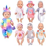 iBayda 7 Sets 14-16 inch Doll Clothes Accessories Include Dress,Romper,Outfit and Hat Doll Clothes...
