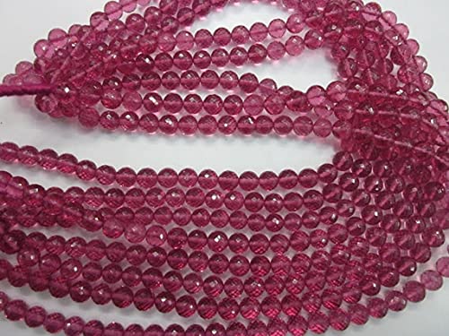 Perles en quartz rose hydro facettées de 7-8 mm pour création bijoux