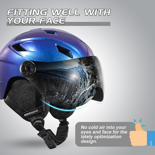 Casco de esquí integral con gafas de esquí protectoras UV 400 4