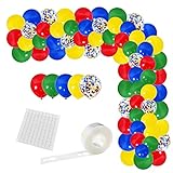 Red Green Blue Yellow Balloon Garland Kit - 127PCS Red Blue Yellow Green Balloons for Sesame Street Super Mario Toy Story Birthday Transportation Monster Superhero Carnival Circus Party Decorations