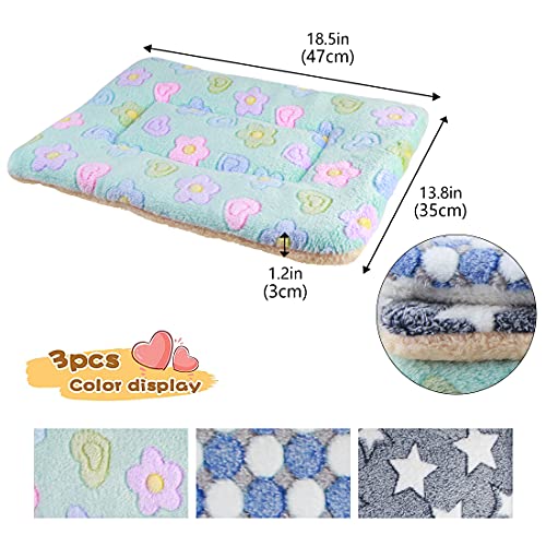 G Yiteng 3 Pc Small Animal Plush Bed Mat,Warm Fluffy Kitten Puppy Blanket,Fleece Sleep Pad For Ferrets Hamster, Rabbit Bed Guinea Pig Bed (Large:19 X 12In, Set-G) #TOP1
