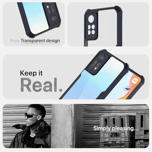 Image of Outlouders Back Cover for Redmi Note 11 Pro 5G /Note 11 Pro Plus 5G | Ultra Hybrid Transparent | Full Camera Protection | Raised Edge | Crystal Clear Bumper Case (Blue)
