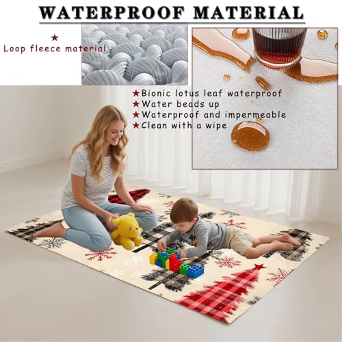 Tapis moderne rectangulaire pile bouclée résistant et imperméable - 3