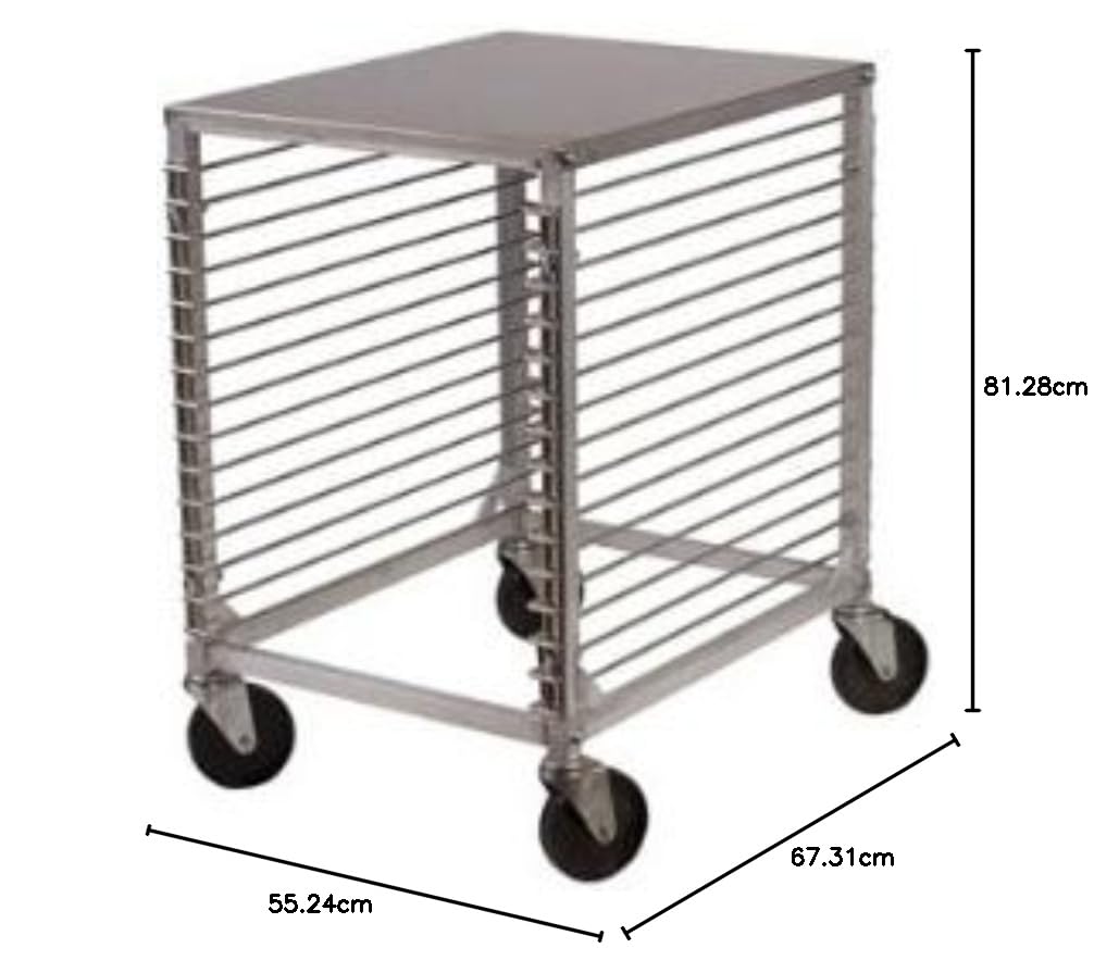 Winco ALRK-15 - Bandeja de Aluminio de 15 Niveles con Tapa Dura y Diapositivas de Alambre