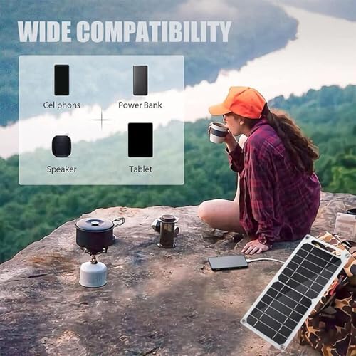 Panel solar para senderismo y acampadas que recarga linternas y equipos 5V 3