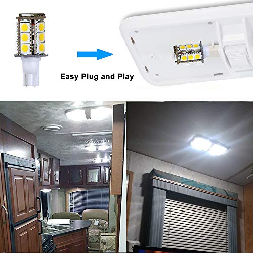 Makergroup T5 T10 Wedge Base Led Light Bulbs High Brightness 12Vac/Dc 3Watt Cool White 6000K For Outdoor Landscape Lighting Deck Stair Step Path Lights And Automotive Rv Travel Tailer Lights 2Pcs #TOP4