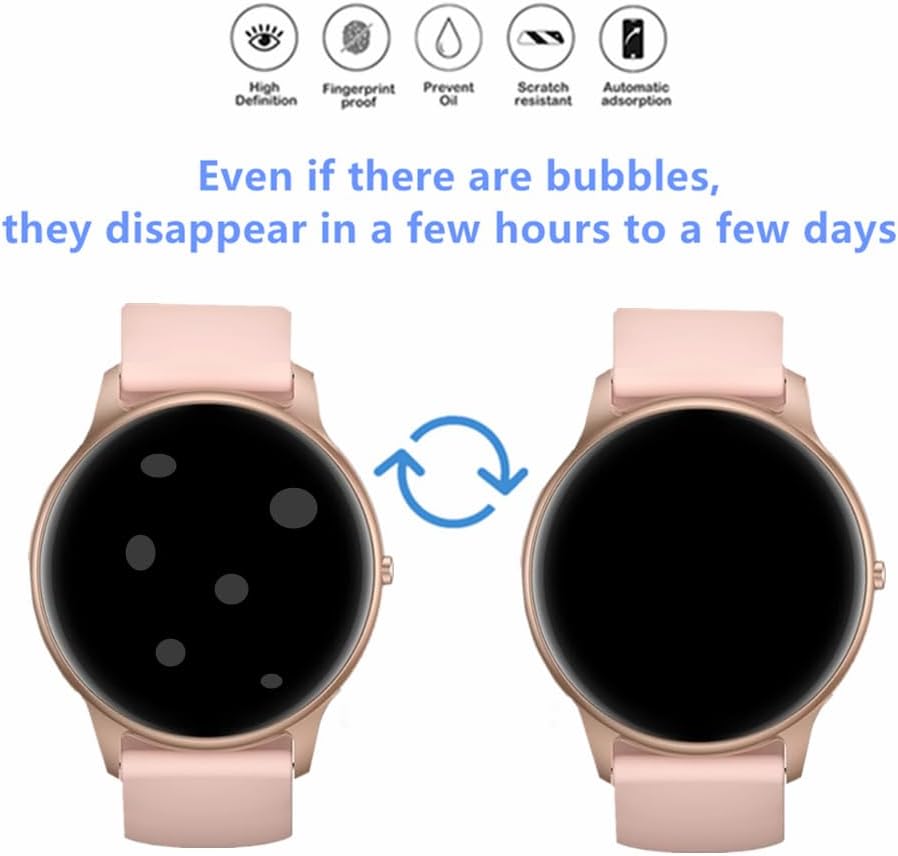 HD Screen Protector Compatible for Parsonver SR1 1.32” Round Smart Watch, Full Coverage TPU Protective Film (6PCS) - Image 3