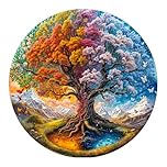 Jigfoxy Tree of Life Wooden Jigsaw Puzzles for Adults, 300pcs Unique Animal Shape Wood Puzzles, Birthday Gifts for Family Friend with wooden box(13.4 * 13.4in)