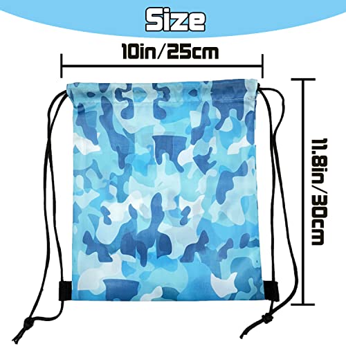 15Pcs 5 Colors Camouflage Drawstring Bags,Rainbow Drawstring Backpack Bags,Colorful Retro Treat Candy Backpack For Kids Party Bags #TOP1