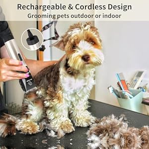 Professional dog clippers trimmer for grooming  dog grooming kit tools pet cat hair grooming clippers scissirs dog shaver shears with combsdetachable bladesguards cordless quiet animal clippers   cucciolini doodles