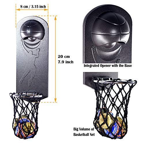 Basketball Beer Bottle Opener With Cap Catcher, Magnetic Wall Mounted With Cap Collector For Kitchen Bar Accessories And Decoration, Father's Day Gift #TOP3