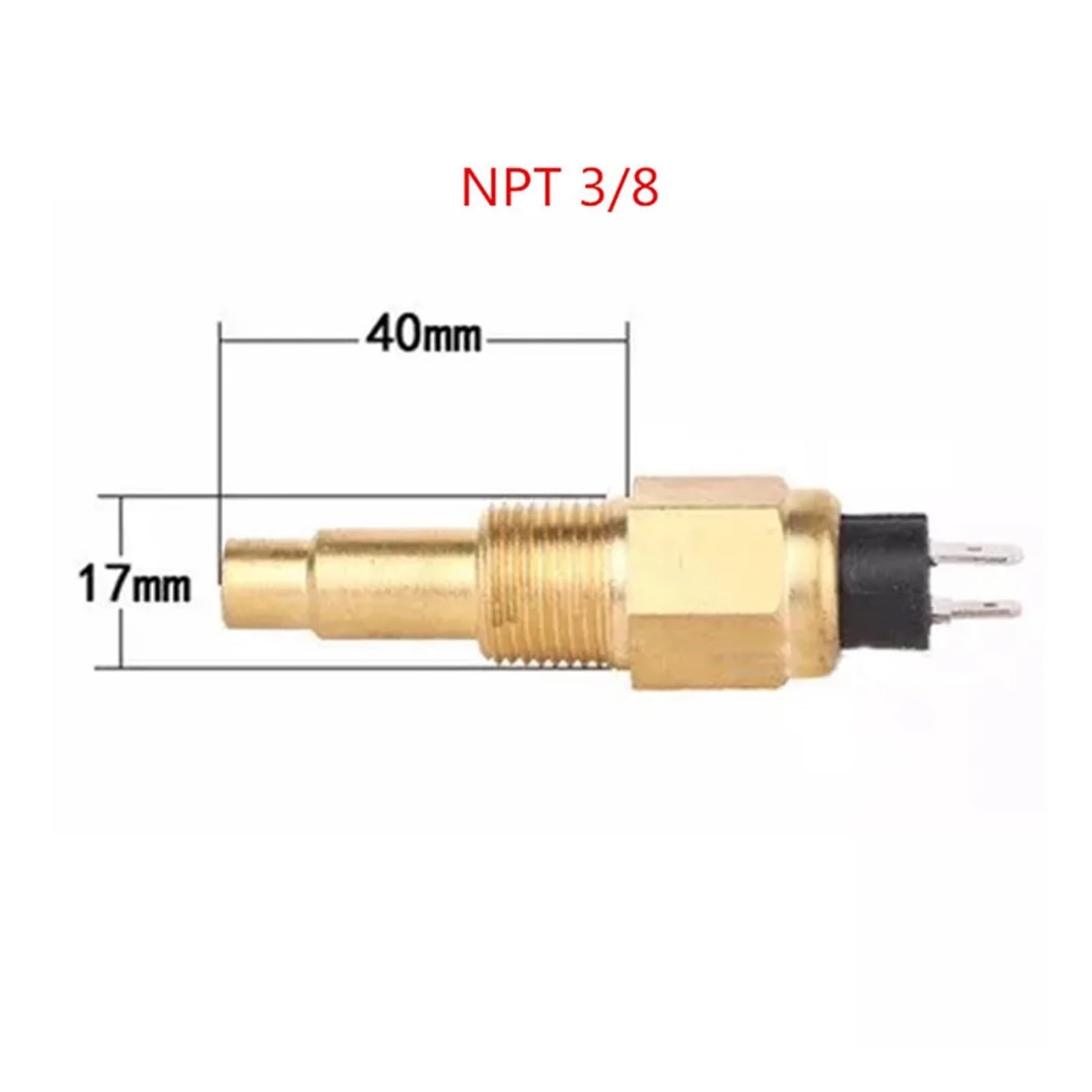 YINZHD Wtyczka czujnika temperatury wody 6-24 V 120 stopni 21/17 mm 2 wtyczki M14 * 1,5/3/8 NPT/ 1/2 NPT(3 of 8 NPT 17mm)