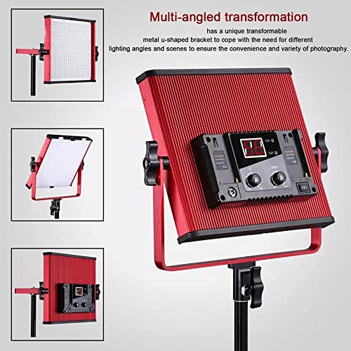 Image of LED Photography Video Light Panel CRI97 3200K-5600K Photo Studio Lighting Equipment with Tripod Stand Digital Red