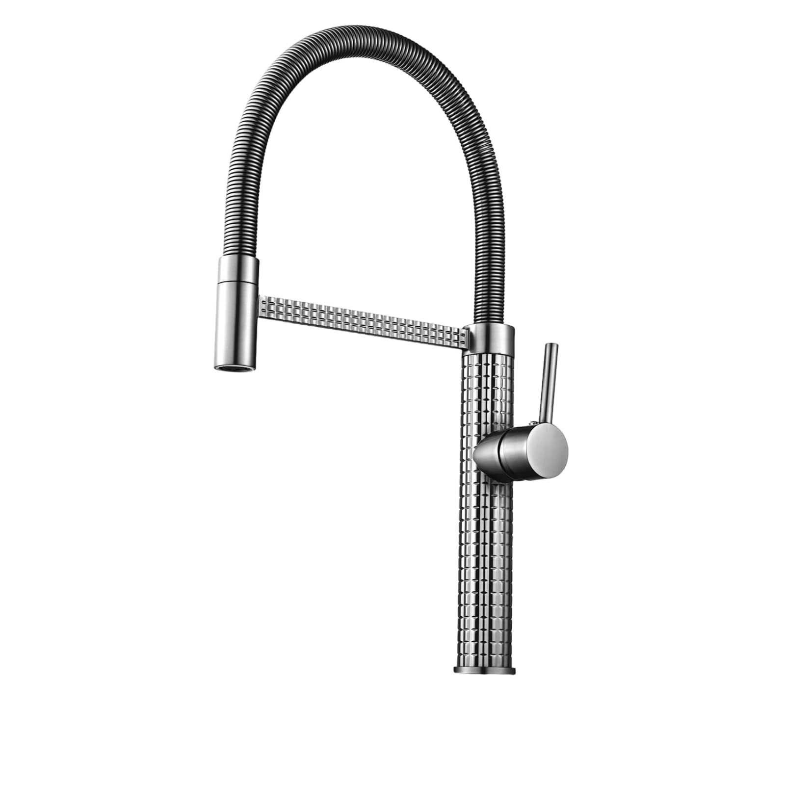 FCXWEVR Pull Down Kitchen Faucet Retractable Spray Head with 60cm Hose Copper Construction Modern Gunmetal Finish