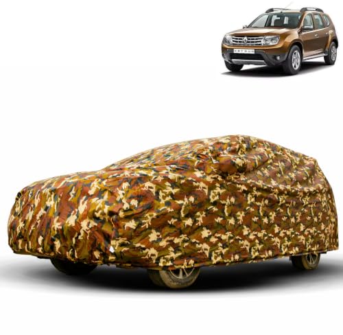 Image of Water Proof Car Body Cover Compatible for Renault Duster. | Dust Proof, Heat Resistant | Ultra Surface Body Protection - (Military Jungle Print)