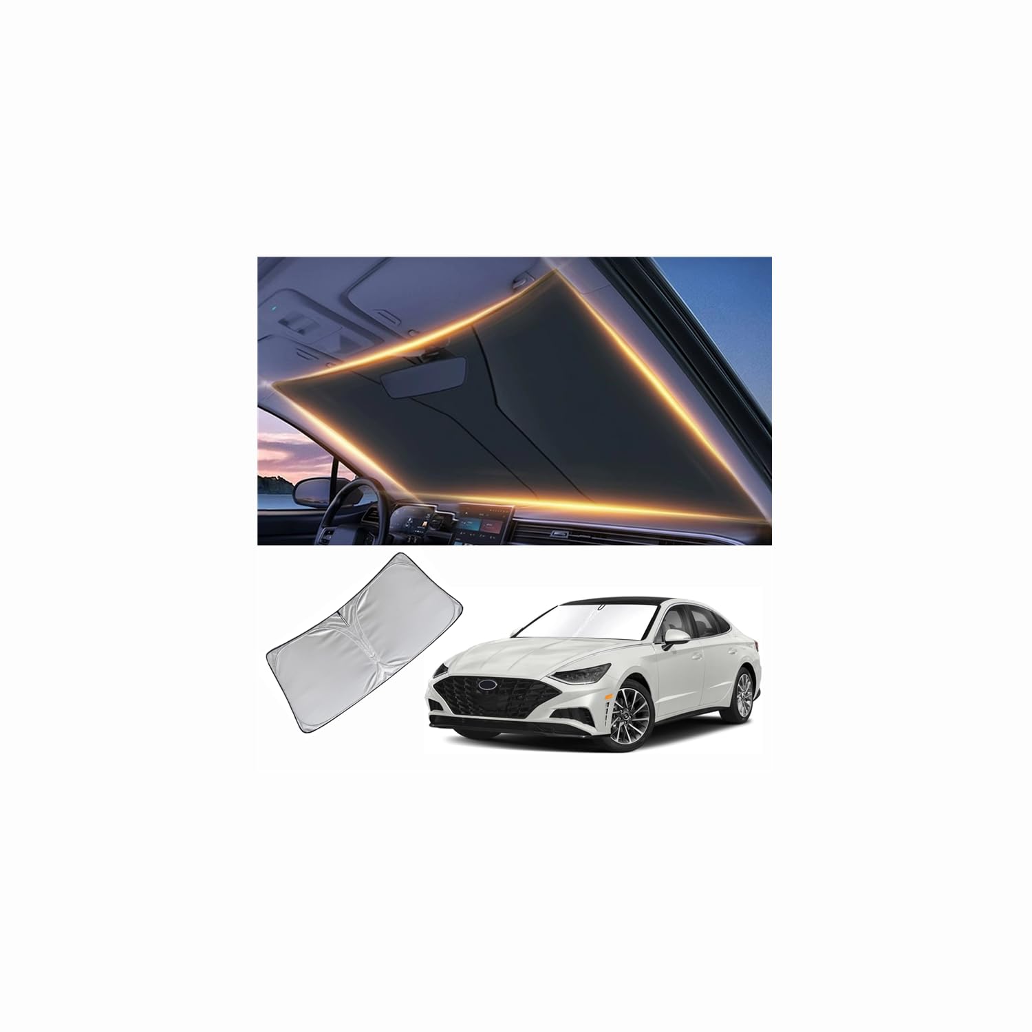 Windshield Sun Shade for Hyundai Sonata Front Window Shades Cover for 2010-2025 Sonata Windshield Sun Visor Protector Car Accessories