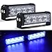 Price comparison product image LED Emergency Strobe Lights, Calevin Recovery Roof Top Warning Beacon Mini Light Bar 18 Flashing Modes Hazard Police Light for 12V Vehicles, Blue