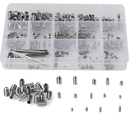 Hantof 340Pcs M2.5, M3, M4, M5, M6, M8 Metric Hex Socket Head Cup Point Set Screws thumb #7