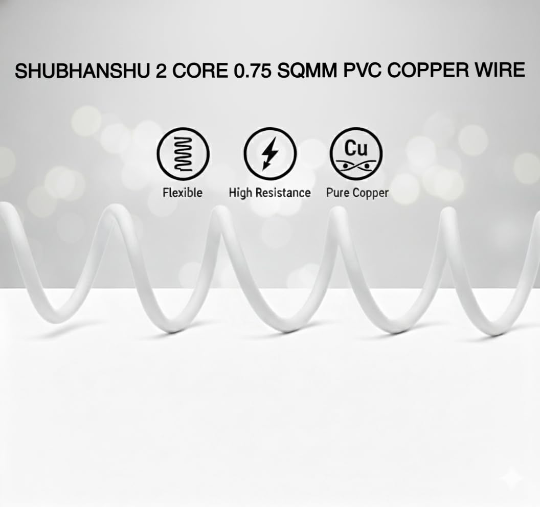 2 Core Copper Wire - 10m, ISI Certified -2