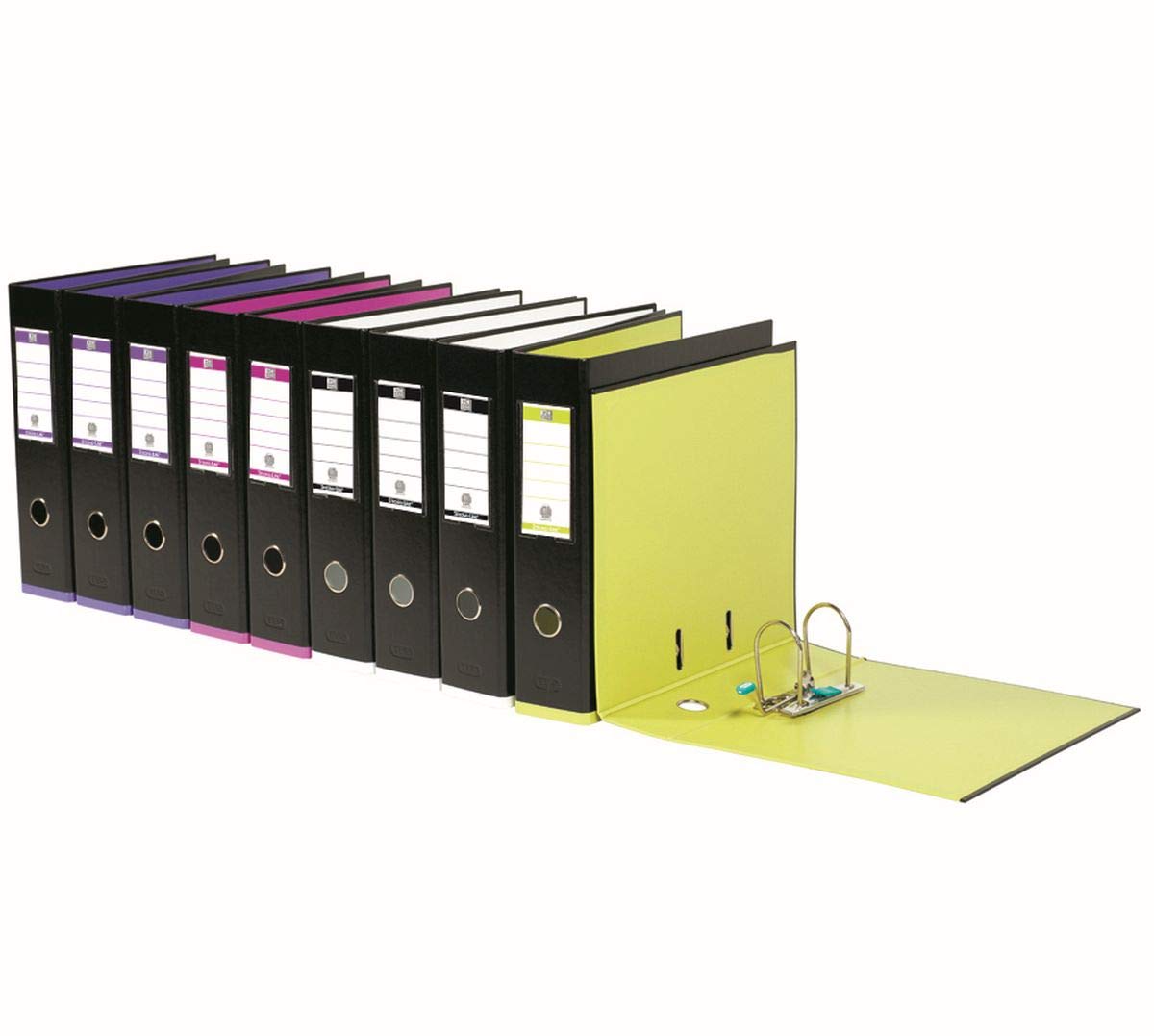 Oxford Ordner A4, myColour, 8 cm breit, zweifarbig schwarz sortiert, 10 Stück