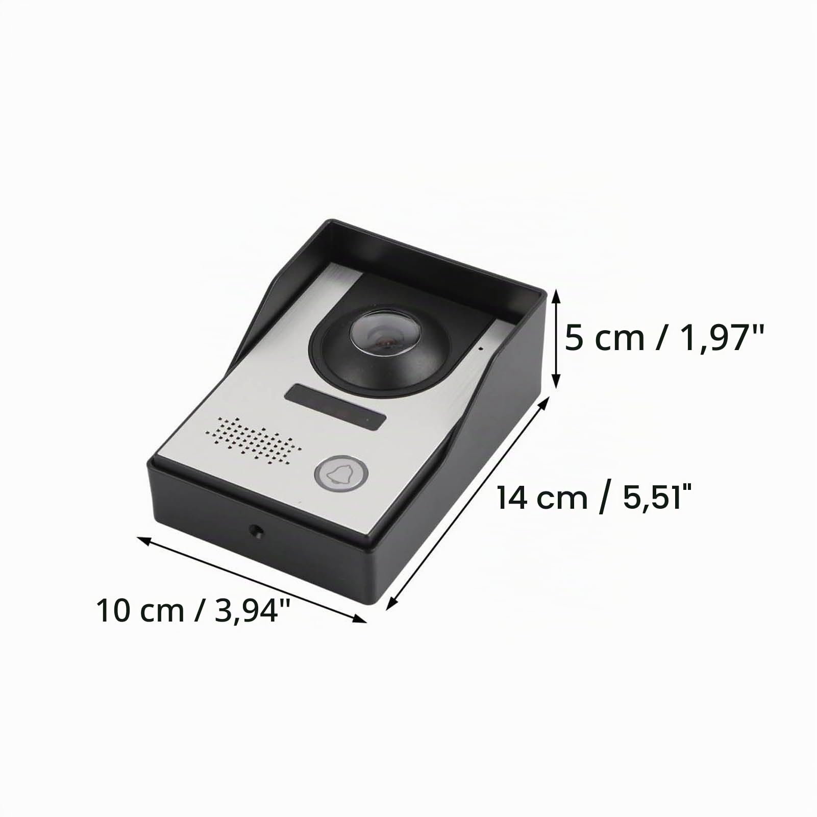 7 Pulgadas Videoportero Con Cable Kit Visión Nocturna Intercomunicador 2 Vías Sistema Timbre Video Sistemas De Seguridad Para Oficina Apartamento Villa AC100‑240v(EU Plug-Blanco)