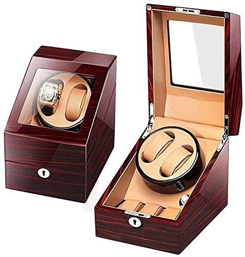 FENOKD Watch Winder Box 5 Rotation Modes Automatic Watch Winder Box 2 Wrist Watches + 3 Storage Case Leather Pillow Piano Paint