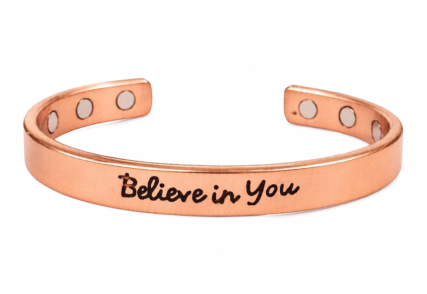 Touchstone Pulseras magnéticas inspiradoras grabadas de cobre para adolescentes y mujeres, regalos de joyería personalizados para mejor amiga, mamá, hija, hermana, pulsera ajustable en una caja de