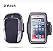 NVTED 2 PCS Sport Armband, Armband and Arm Pocket, Water Resistant Running Armband Arm Pag Multifunctional Pockets, for all 3.5~5.8” smartphone (Black)