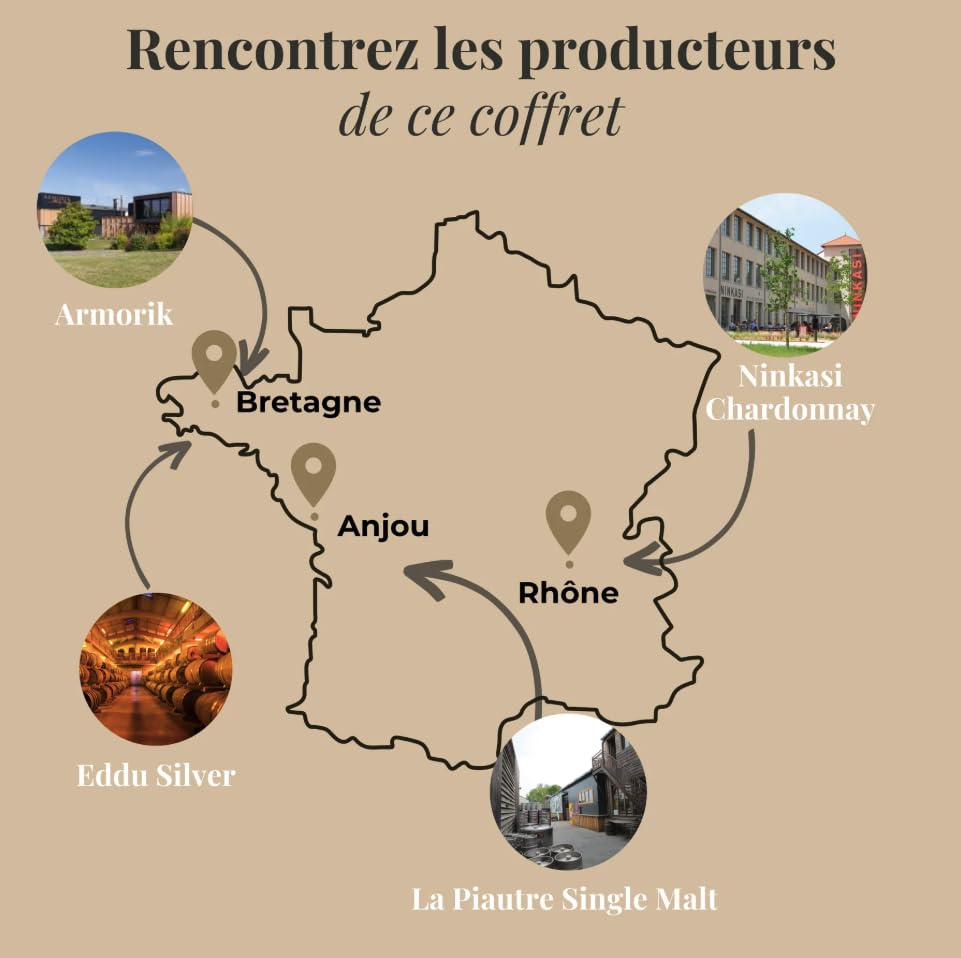 FLAKON Les Whiskies Français – Coffret Dégustation de 4 Flacons 50 ml – Whiskies Artisanaux de France Sélectionnés par La Maison du Whisky – Dégustation Guidée par un MOF – Idée Cadeau Homme Premium