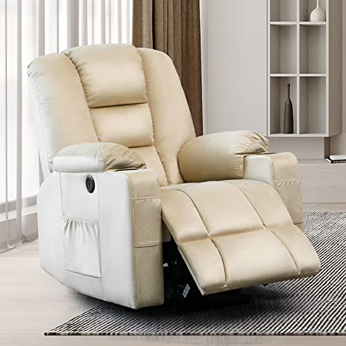 Senyun Electric Power Lift Recliner Chair With Massage And Heat For Elderly, Remote Control,Plush Fabric Reclining Chairs For Seniors W/Cup Holder Side Pockets For Living Room (Beige) #TOP5