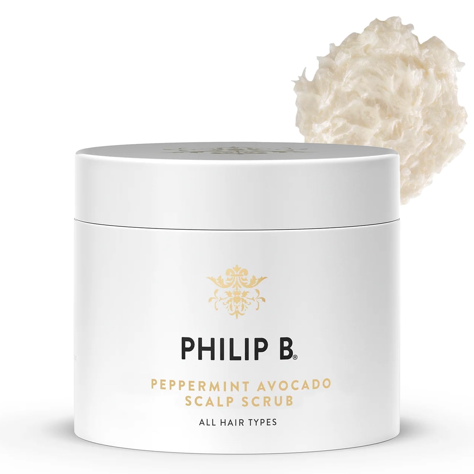 PHILIP BPeppermint Avocado Scalp Scrub, 8 Fl Oz - Crème Shampoo + Sea Salt Scalp Scrub with Witch Hazel and Aloe, For All Hair Types