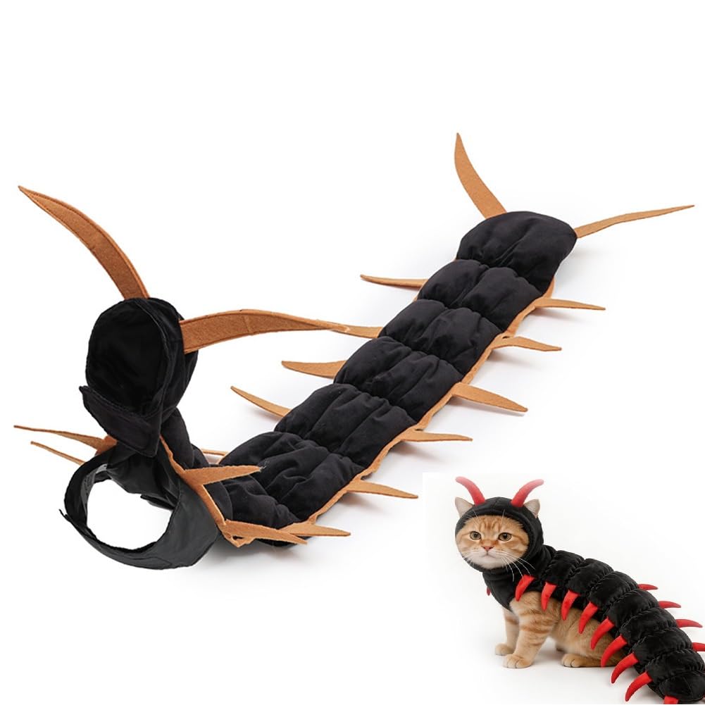 Adjustable Cat Dog Fancy Dress, Halloween Centipede Pet Costume