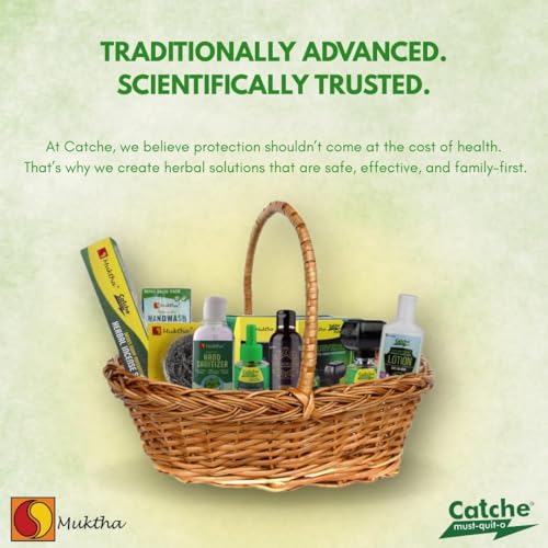 Image of Catche Insta Mosquito Vaporizer - Ayurvedic Mosquito Repellent | 1 Machine + 2 Refills (45ml Each)