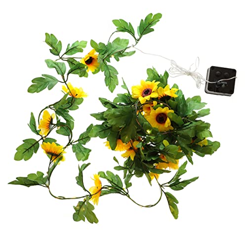 Holibanna Solarbetriebene Sonnenblumen-Rattan-Lichterkette Mit...