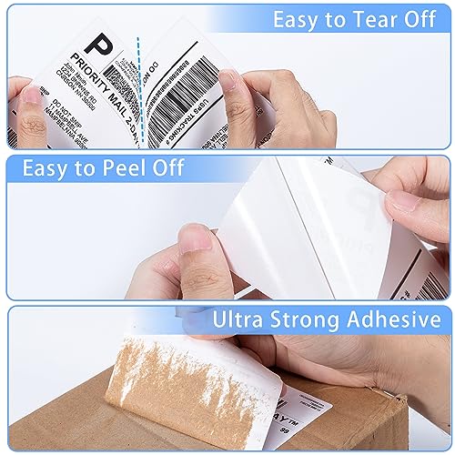Image of Phomemo Genuine 4X6 Thermal Shipping Label 100 Labels per Stack - 4x6 FanFold Thermal Labels Compatible with Phomemo Shipping Label Printer, Strong Adhesive Shipping Labels, Commercial Grade