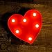 Foaky LED Lights Heart Shaped LED Plastic Light Up Sign for Night Light Wedding Birthday Party Battery Powered Christmas Lamp Home Bar Decoration