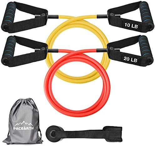 Resistance Bands Set Physical Therapy with Handles 59 inches Longer Exercise Bands with Upgraded Door Anchor and Waterproof Carry Bag Training Tubes for Resistance Training, Home Workouts…