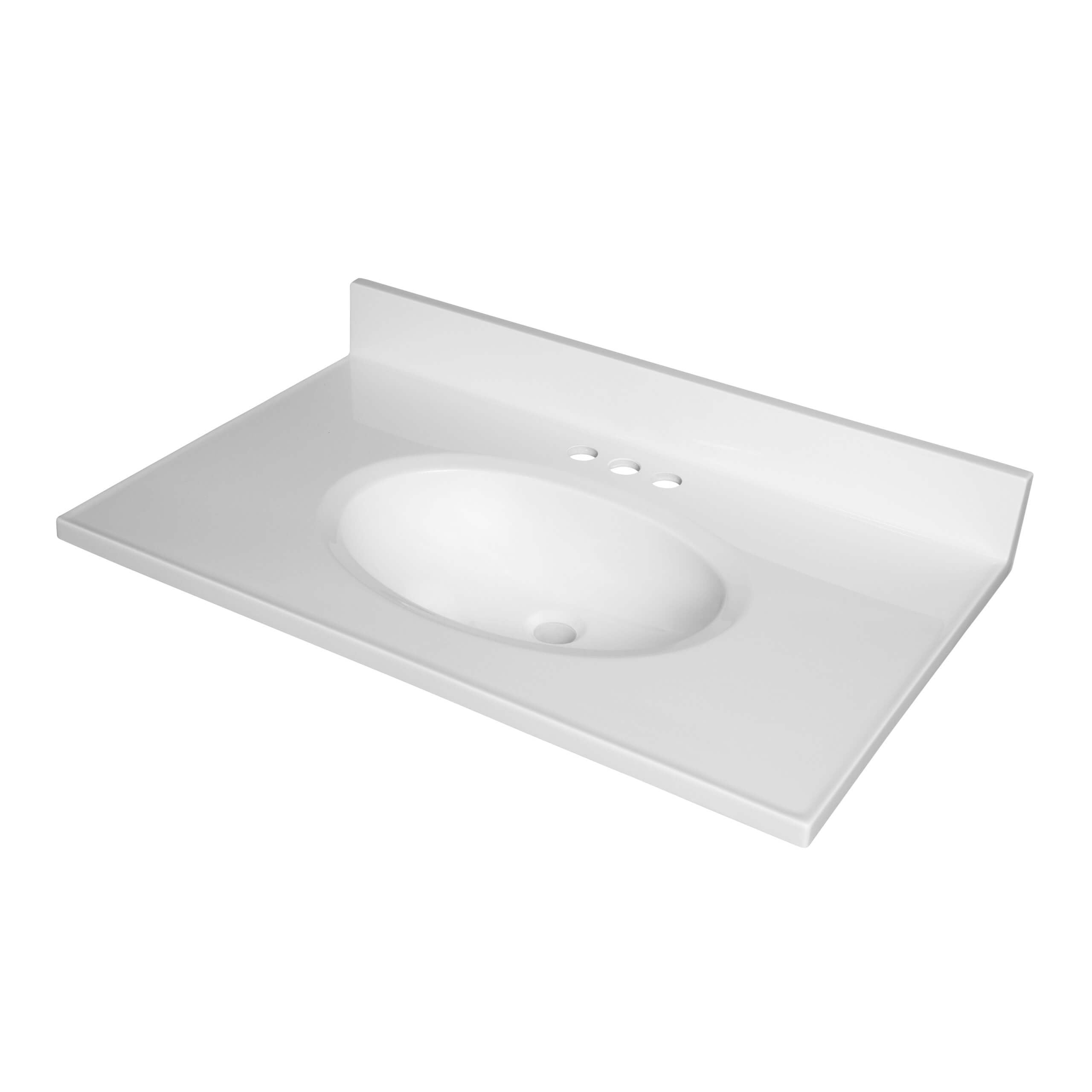 Fine Fixtures Cultured Marble Composite Bathroom Sink Top - Fits Standard 30” Vanity | Elegant and Durable Bathroom Sinks for Modern Homes - Upgrade Your Space - Perfect for Any Bathroom Design