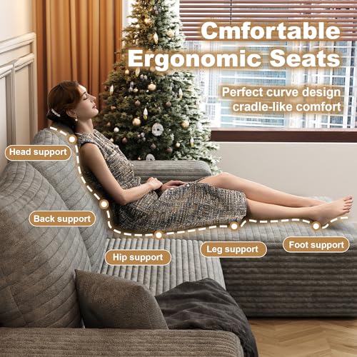 AUGOP 108" Sectional Couches for Living Room Modern Modular Sofa with L-Shape Couchs Upholstered Boneless Couch Deep Seat Sectional Couch with Chaise (Camel, Right Facing Chaise+2Seaters) - Image 5