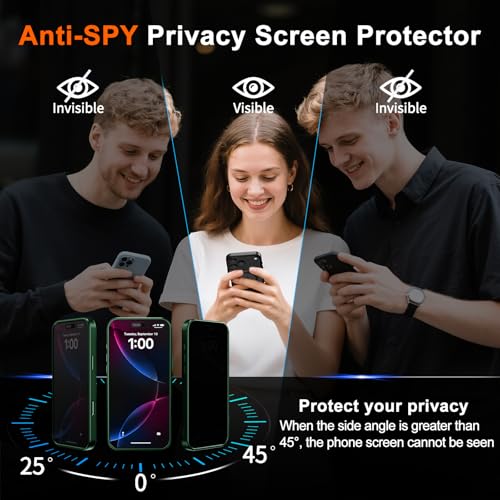 Image of for iPhone 14 Case with Privacy Screen Protector, Green