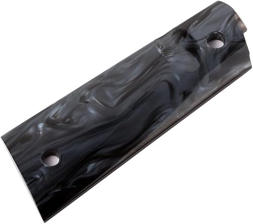 Miniatura 7 de Cool Hand 1911 Magwell Grips, Comandante de gobierno de tamaño completo, perla sintética de alto pulido, negro y blanco, tornillos dorados