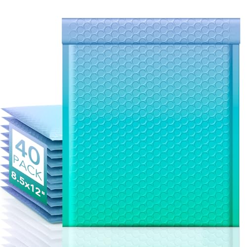 Image of Fuxury Bubble Mailers 8.5x12 inch 40 Pack Padded Envelopes Usable Size 8.5x11 inch
