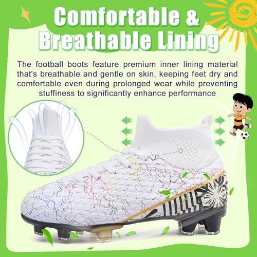Kids Football Boots Boys Girls Soccer Shoes Guayos de Futbol para Niño High Top Turf Soccer Boots Zapatos de Fútbol para Niños Baseball Cleats Youth Outdoor Football Shoes - Image 3