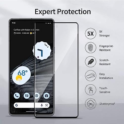 Image of OCTRIX Advanced Premium Tempered Glass Screen Protector Guard For Google Pixel 7 PRO Full Glue Edge to Edge Coverage with Easy Installation Kit- By Blackwik