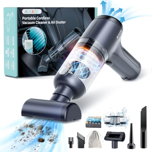 AX2V 4-in-1 Handheld Vacuum Cleaner, 16000Pa Brushless Powerful Car Vacuum Cleaner, Low Noise...