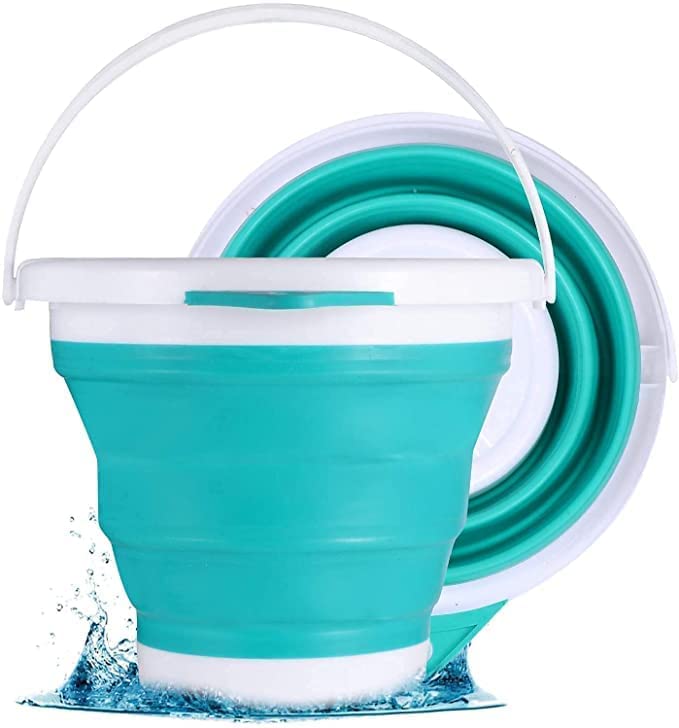 AVMPHD 5 L Silicone Foldable/Collapsible Bucket with Strong Folding Gallon Bucket Flexible, BPA Free Design & Sturdy Handle for Hiking, Backpacking, Camping & Outdoor Survival (Round,Multi Color) (B0BXKQ3WXH) Amazon Price History, Amazon Price Tracker