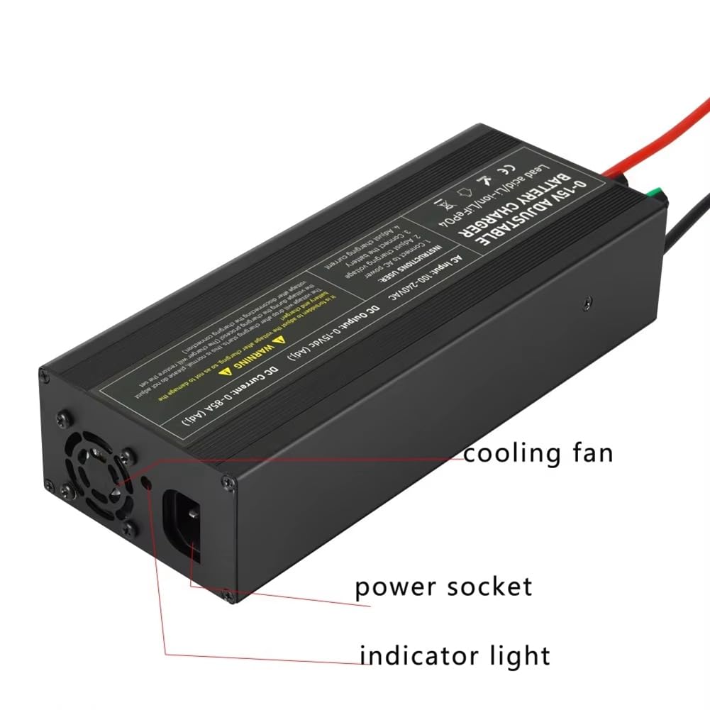 Cargador Lifepo4 de 60 A, Carga Rápida de Batería de Litio de 0 A 15 V para Automóvil, Adaptador de Alta Potencia de 12,6 V, Enchufe de la UE