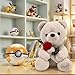 Oso de peluche, peluche de 23 cm con rosa Imagen de Oso de peluche, peluche de 23 cm con rosa