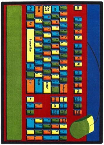 Joy Carpets Educational Keyboard Connection Multi Kids Rug Rug Size: Round 7'7"