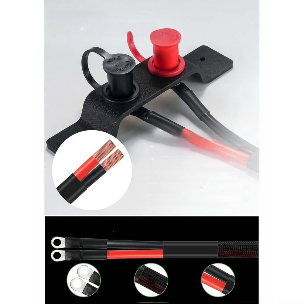 Câble de démarrage 4AWG de 127 cm avec bornes en cuivre pur et support isolé en PVC pour véhicules lourds